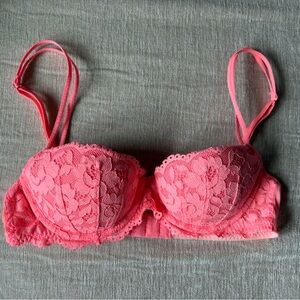 Victoria's Secret PINK Coral Lace Push-Up Bra 34A